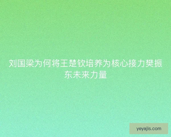 刘国梁为何将王楚钦培养为核心接力樊振东未来力量